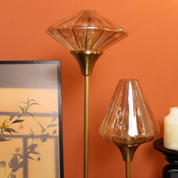 Charlotte Gold 2 Way Glass Shade Table Lamp - thumbnail 4