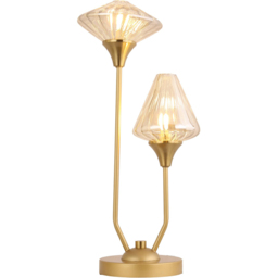 Charlotte Gold 2 Way Glass Shade Table Lamp - thumbnail 1