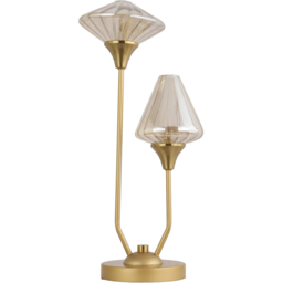 Charlotte Gold 2 Way Glass Shade Table Lamp - thumbnail 3