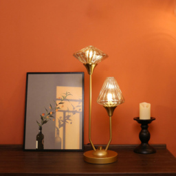 Charlotte Gold 2 Way Glass Shade Table Lamp - thumbnail 2