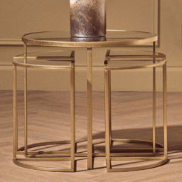 Premier Housewares Farran Champagne Gold Nest of Coffee Tables Set of 5 - thumbnail 1