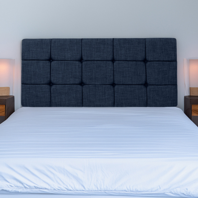 Bedmaster Pearl King Size Midnight Linen Squared Headboard - image 1