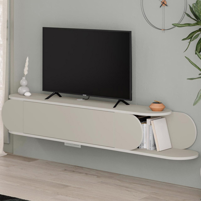 FWStyle Tone Sandstone Single Door Wall Mounted TV Unit - image 1