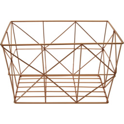 Premier Housewares Vertex Copper Finish Square Basket - thumbnail 2