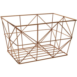 Premier Housewares Vertex Copper Finish Square Basket - thumbnail 3