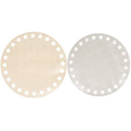 Prostar Round Silver and Gold Faux Leather Reversible Placemat 38cm 2 Pack