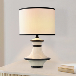 Jayden Black and White Ceramic Table Lamp - thumbnail 2
