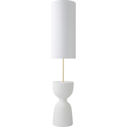 ValueLights Esme Linen Tall Ceramic Table Base Midi Floor Lamp