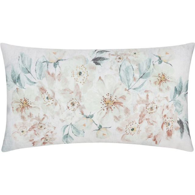 Evans Lichfield Canina Off White Floral Polyester Outdoor Cushion 30 x 50cm - image 1