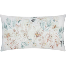 Evans Lichfield Canina Off White Floral Polyester Outdoor Cushion 30 x 50cm - thumbnail 1