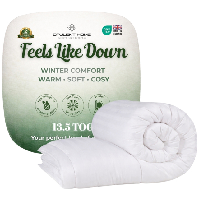 Opulent Home White Super King Size Winter Hollowfibre Duvet 13.5 Tog