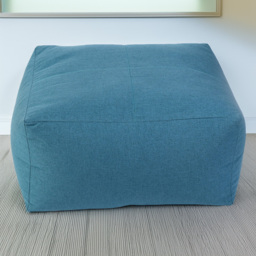 Kaikoo Blue Brushed Fabric Square Slab Bean Bag with Top Quilting