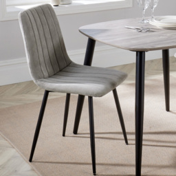 Core Products Aspen Set of 2 Grey and Black Straight Stitch Cord Dining Chair