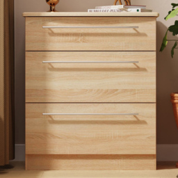 Crowndale Sherwood Bardolino Oak 3 Drawer Deep Chest of Drawers - thumbnail 1