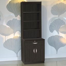 R White Cabinets Black 2 Door Single Drawer 4 Shelf Cupboard with Hutch - thumbnail 1