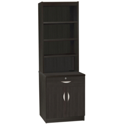 R White Cabinets Black 2 Door Single Drawer 4 Shelf Cupboard with Hutch - thumbnail 2
