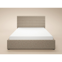 SOLACE+CO Velora King Size Brown Chenille Ottoman Bed with Panel Headboard - thumbnail 3