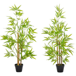 Outsunny Bamboo Tree Artificial Plant In Pot 4ft 2 Pack - thumbnail 1