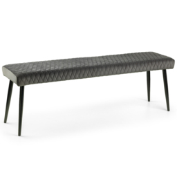Julian Bowen Luxe 2 Seater Grey Low Dining Bench - thumbnail 2
