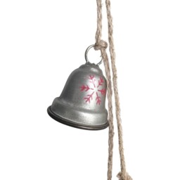 Santa's Chalet Silver Hanging Bell Christmas Decoration 76cm 3 Pack - thumbnail 2