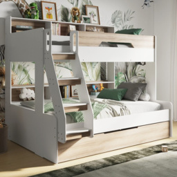 Flair Interstellar Oak Triple Sleeper Bunk Bed with Trundle - thumbnail 1
