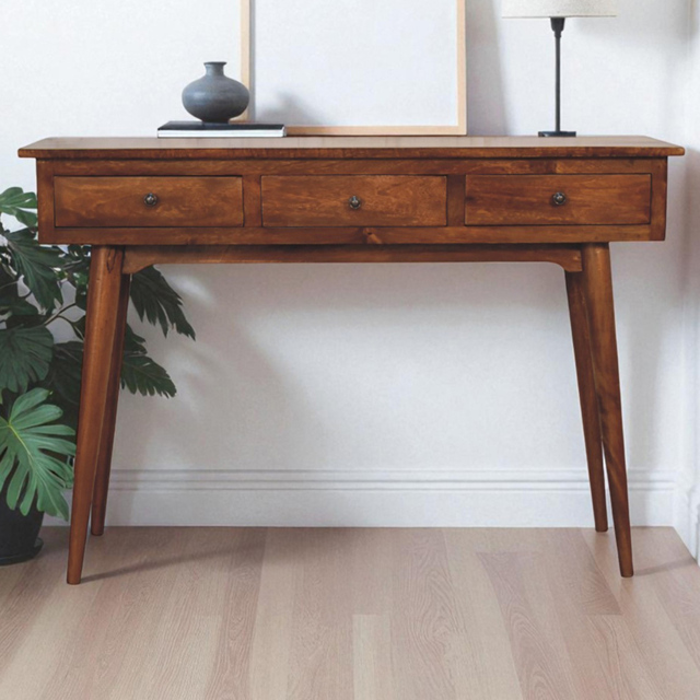 Artisan Furniture Chestnut 3 Drawer Mango Wood Console Table - image 1