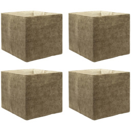 Homebase Patterned Taupe Cube Storage Insert 4 Pack
