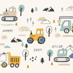 Origin Murals Tractors And Diggers Gold Wall Mural - thumbnail 2