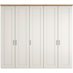 Homebase Truro Boak and White 5 Door Hinged Wardrobe with Slate Handles - thumbnail 3