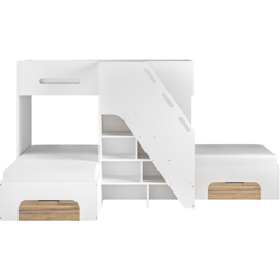 Flair Mason White and Oak Staircase Triple Sleeper with Storage - thumbnail 2