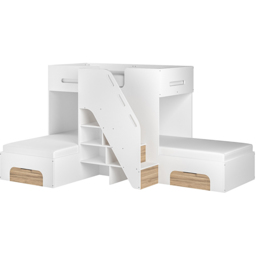 Flair Mason White and Oak Staircase Triple Sleeper with Storage - thumbnail 3