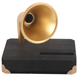 Wooden Amplifier Phone Stand Gold - thumbnail 4