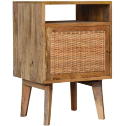 Artisan Furniture Single Knit Door Single Shelf Brown Solid Wood Bedside Table - thumbnail 4