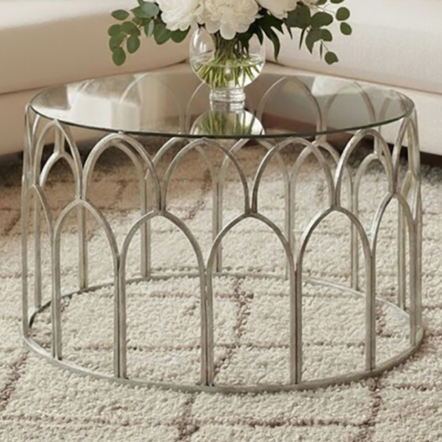 Premier Housewares Merlin Silver Leaf Coffee Table - image 1