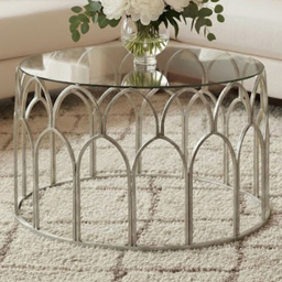 Premier Housewares Merlin Silver Leaf Coffee Table - thumbnail 1