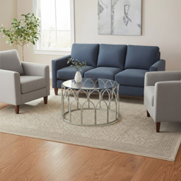 Premier Housewares Merlin Silver Leaf Coffee Table - thumbnail 4