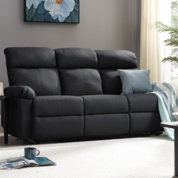 Home Detail Brody 3 Seater Dark Grey Manual Recliner Sofa