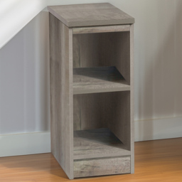 R White Cabinets Grey 2 Shelf Narrow Bookcase