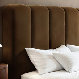 SOLACE+CO Emilie Brown King Size Velvet Ribbed Ottoman Bed - thumbnail 4