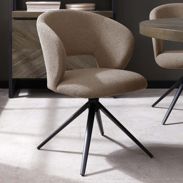 Bentley Designs Stella Mocha Beige Boucle Swivel Chair - image 1