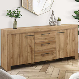 Compton 2 Door 3 Drawer Oak Sideboard - thumbnail 1