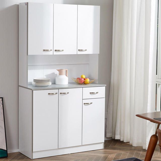 Portland White 6 Door Single Drawer Single Shelf Kitchen Cupboard - image 1