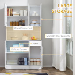 Portland White 6 Door Single Drawer Single Shelf Kitchen Cupboard - thumbnail 4