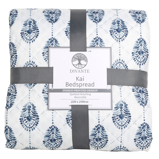 Kai Printed Bedspread - Blue - image 1
