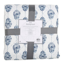 Kai Printed Bedspread - Blue - thumbnail 2