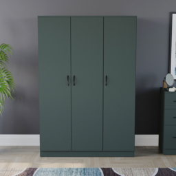 Vida Designs Riano 3 Door Green Wardrobe - thumbnail 3