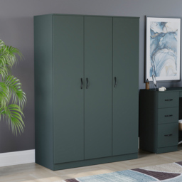 Vida Designs Riano 3 Door Green Wardrobe - thumbnail 4