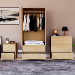 Vida Designs Denver 3 Piece Pine Bedroom Furniture Set - thumbnail 2