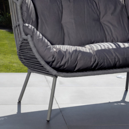 Artemis Home Cocona 2 Seater Grey Rattan Standing Egg Chair with Canopy - thumbnail 2