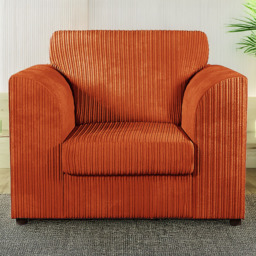 Luxor Orange Jumbo Cord Armchair